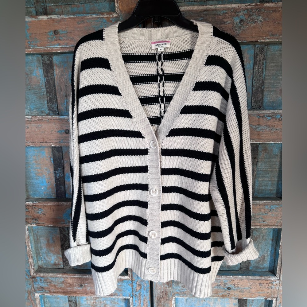 Oversized striped cardigan sweater